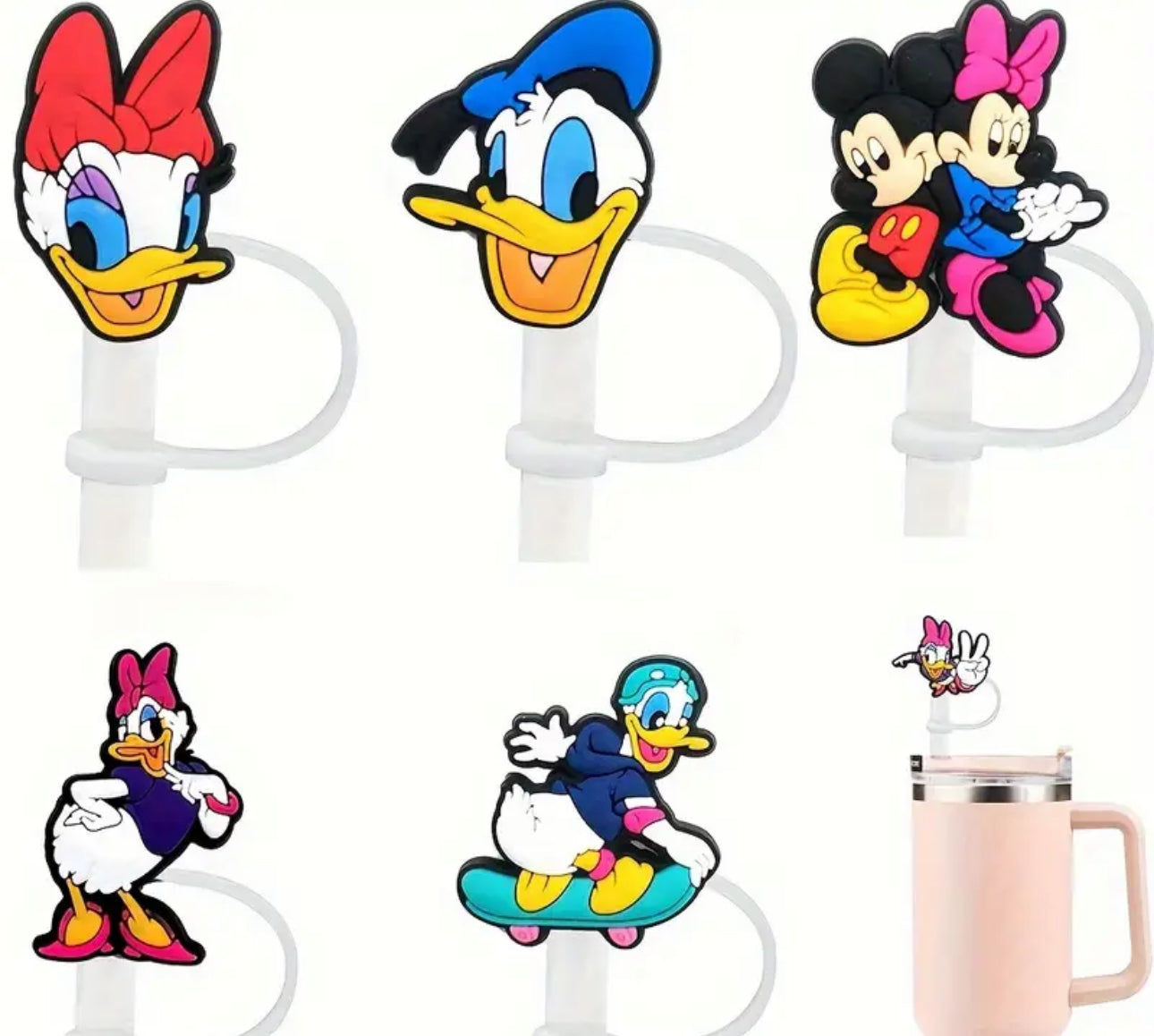 1pc Cartoon Reusable Straw Covers - Dust-Proof, Colorful, and Fun Drinking Accessories with PVC Material - Perfect Gift for Men, Women, and Friends