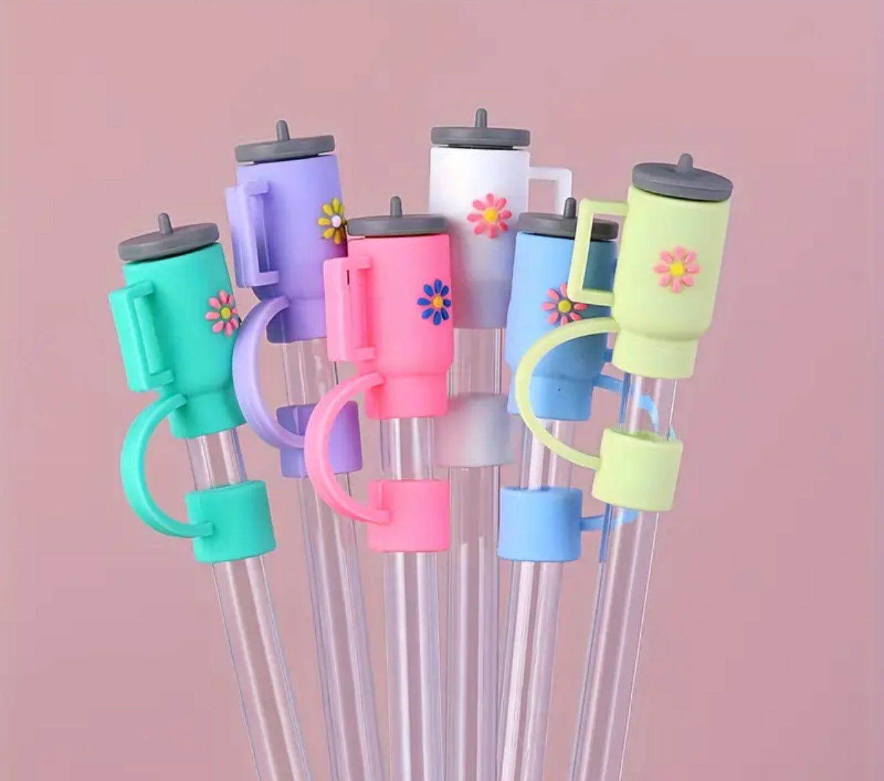 1pc Cartoon Reusable Straw Covers - Dust-Proof, Colorful, and Fun Drinking Accessories with PVC Material - Perfect Gift for Men, Women, and Friends